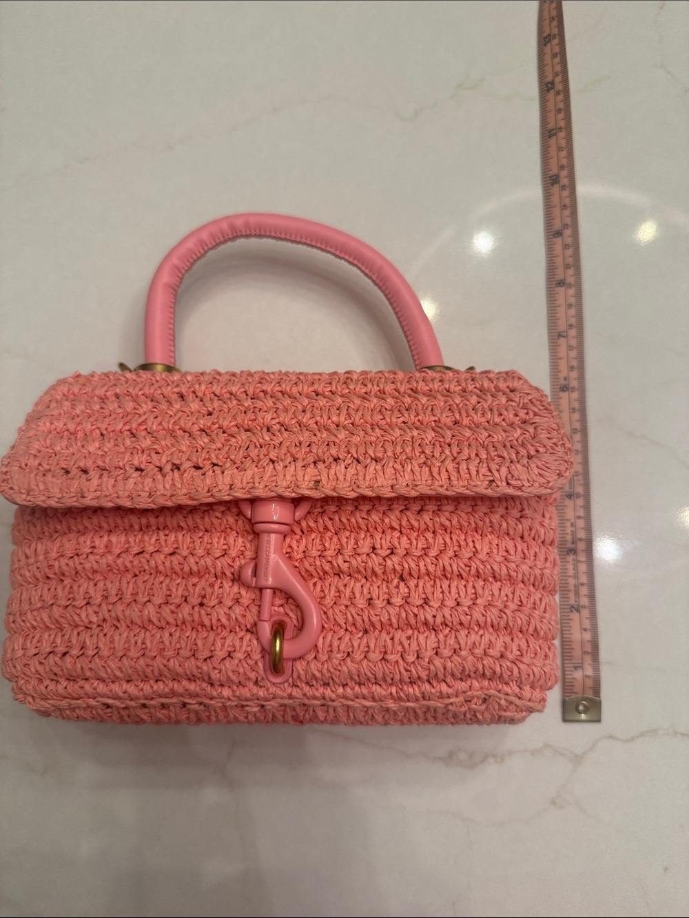 Rebecca Minkoff Pink Crochet Top-Handle Mini Bag - Picture 4 of 4